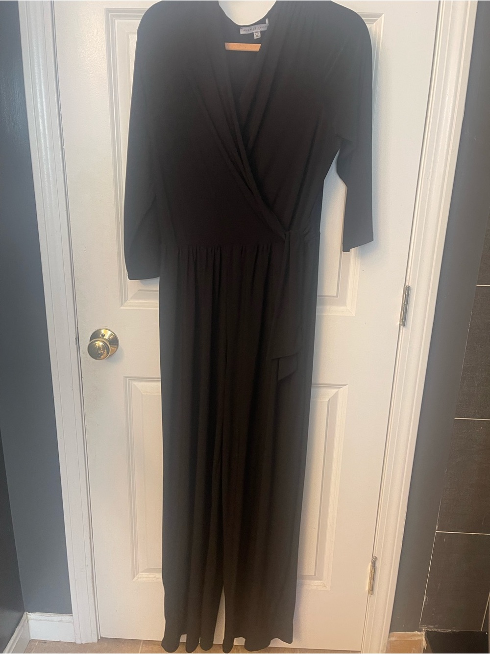 Black Wrap-Front jumpsuit- Women